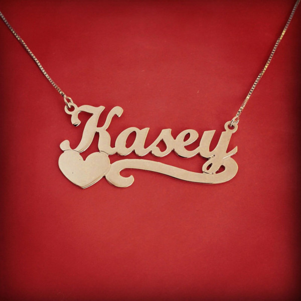 Name Necklace Gold Name Necklace Real Gold Name Necklace With Name Chain 18k Gold Nameplate Woman Jewelry Kasey Name Necklace Birthday Gift