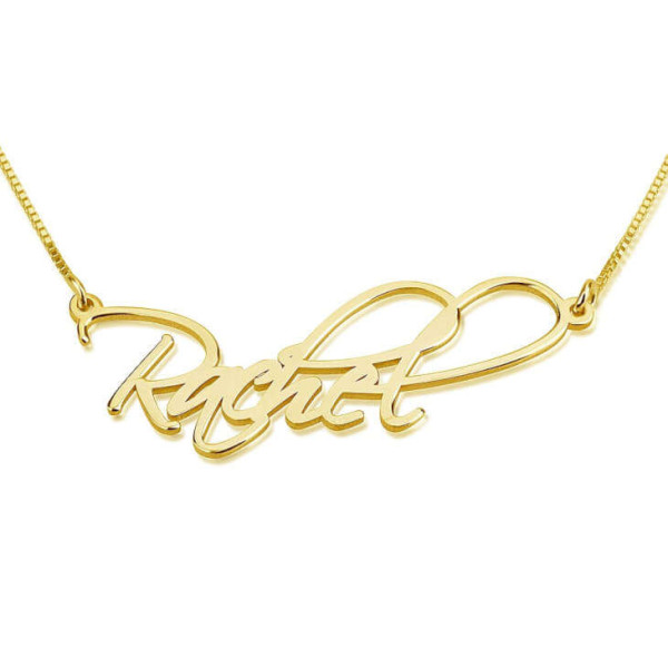 Name Necklace Jewelry 18k Gold Plated Personalized Customized Script Nameplate