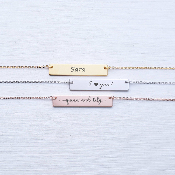 Name Necklace Rose Gold Sterling Silver Initials Personalized Jewelry Girlfriend Gift Wife Mother Child Necklace Mom Necklace Best Friends