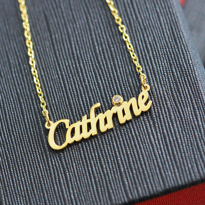 Name Necklace Sterling Silver 925,Rose Gold Necklace,Yellow Gold Necklace,Custom Name Necklace,Personalized Name,Bridesmaids Gift,Mom Gift