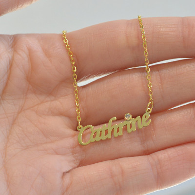 Name Necklace Sterling Silver 925,Rose Gold Necklace,Yellow Gold Necklace,Custom Name Necklace,Personalized Name,Bridesmaids Gift,Mom Gift