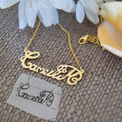 Name necklaces 18Kt, Gold name necklace,Personalised name necklace,Initial name pendant gold.