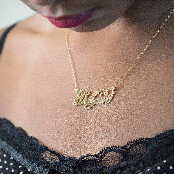 Name necklaces 18Kt, Gold name necklace,Personalised name necklace,Initial name pendant gold.