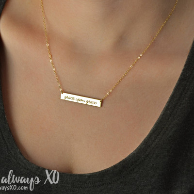 New mom necklace, Personalized Bar Necklace, Gold Bar Necklace, kids name necklace, mom gift, anniversary gift, custom necklace LA104