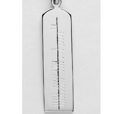 Ogham script personalized pendant on 18" chain OP3 - Silver