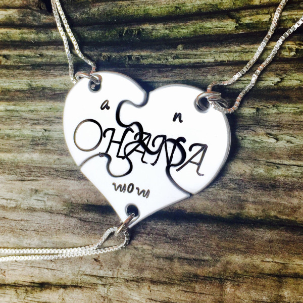 Ohana Necklace, Valentine 2018, Hawaiian Jewelry, Best Friend Necklace, Mom Necklace, Mother Daughter Jewelry, Hawaiian Gifts