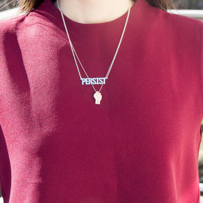 PERSIST Necklace in Recycled Silver and Gold Plating