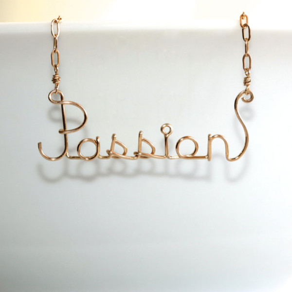 Passion * Wire Words * Wire Word Art * Word Necklace * Love * Love Jewelry * Love Necklace * Wire Name Necklace * Passion Necklace