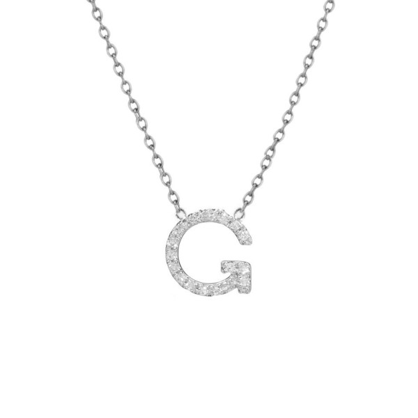 Pave diamond initial necklace