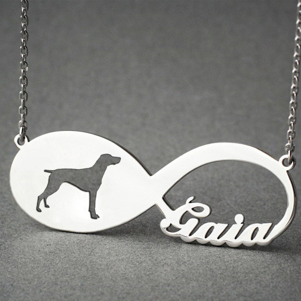 Personalised INFINITY GERMAN Shorthair POINTER Necklace - German Pointer necklace - Name Necklace - Memorial Necklace - Dog Necklaces