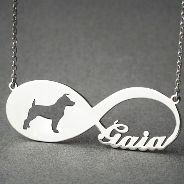 Personalised INFINITY JACK RUSSELL Necklace - Jack Russell necklace - Name Necklace - Memorial Necklace - Puppy - Dog Necklaces