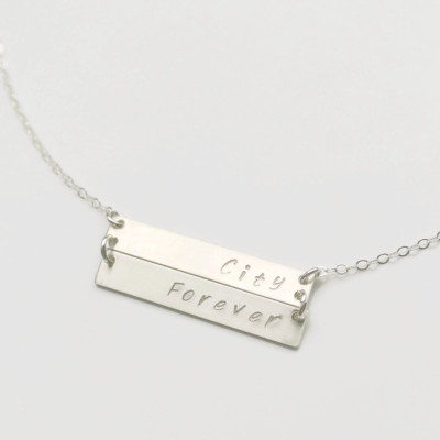 Personalized 2 3 4 Sterling Silver Bar Nameplate Necklace, Multiple bar Necklace Family Necklace, Children's Name Necklace, Christmas Gift