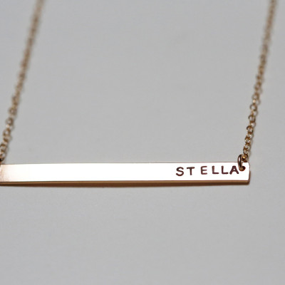 Personalized Bar Necklace, Nameplate Necklace, Bar Necklace, Horizontal Bar Necklace, Personalized Necklace Gold, Custom Name Necklace