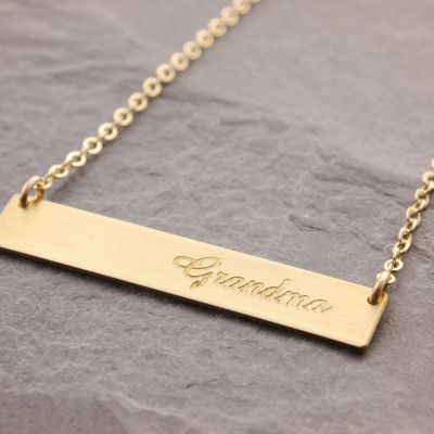 Personalized Bar Necklace, silver bar, gold bar, mom necklace, personalized bar necklace, nana necklace, double sided, custom message, N24