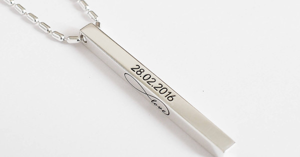 Personalized Bar Necklace For Him Custom Necklace For Men Kid