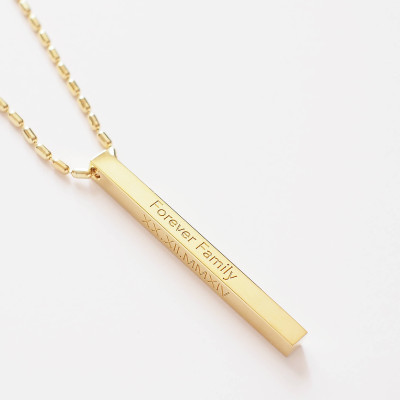 Personalized Bar necklace for Him - Custom necklace for Men - Kid Name necklace - Family necklace - Fathers Day Gift - KN01