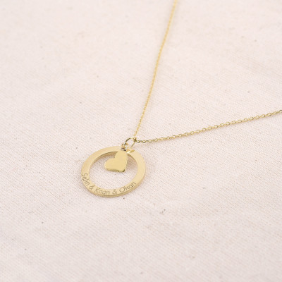 Personalized Circle Necklace | Karma Necklace | Eternity Circle Necklace| Tiny Heart Necklace| Circle of Life |Custom Silver Karma Necklace