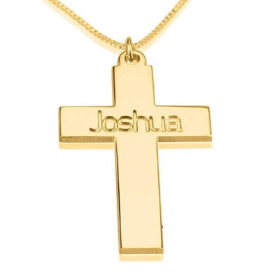 Personalized Cross Necklace, 18k Gold Plated Cross Necklace, First Communion Gift, Confirmation Gift,