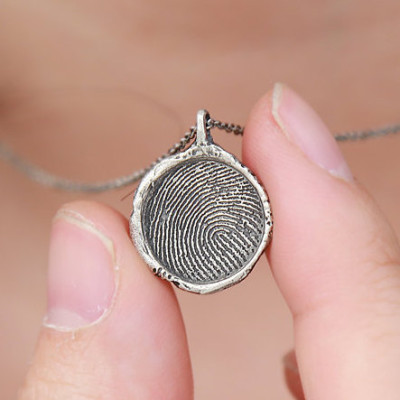 Personalized Finger Print Necklace, Finger Jewelry, Custom Finger Print, Finger Sterling Silver, Oddblanc Jewelry