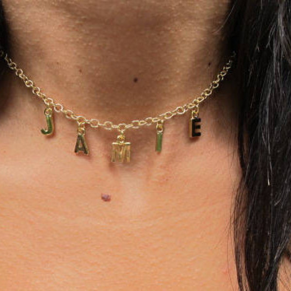 Personalized Gold Plated Name Necklace/Choker
