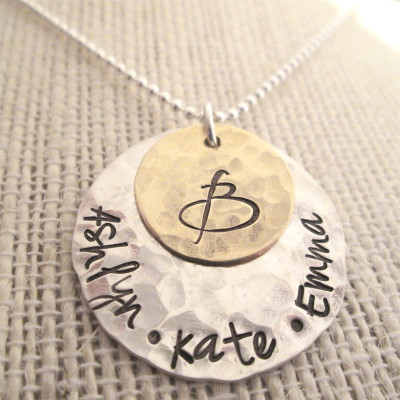 Personalized Jewelry -Family Necklace - Mothers Necklace - hand stamped jewelry - Personalized Necklace - Mom Necklace - Custom Name