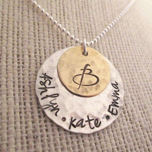 Personalized Jewelry -Family Necklace - Mothers Necklace - hand stamped jewelry - Personalized Necklace - Mom Necklace - Custom Name
