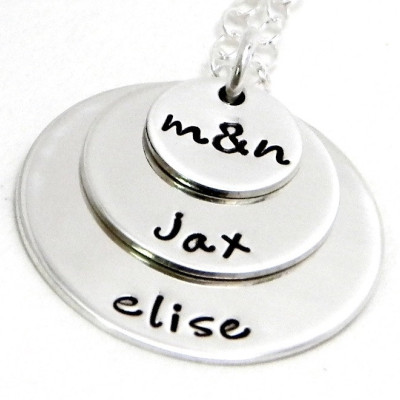 Personalized Layered Mom Necklace - Hand Stamped Jewelry - Stacked
