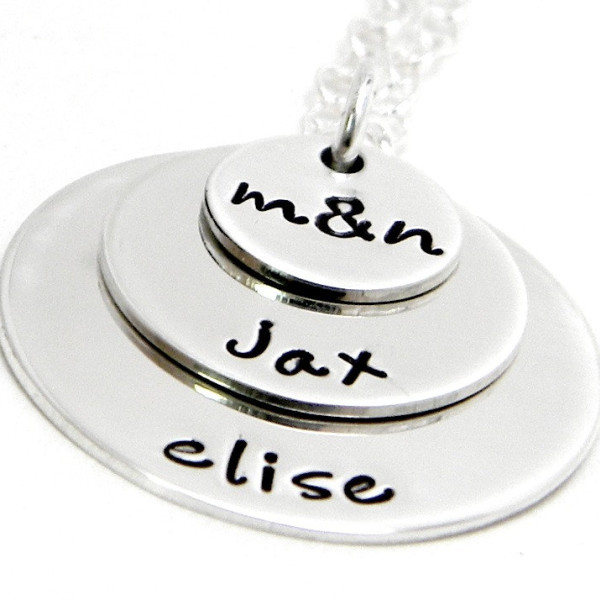 Personalized Layered Mom Necklace - Hand Stamped Jewelry - Stacked