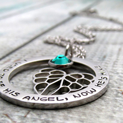 Personalized Memorial Necklace, Personalized Necklace, Angel Wing Necklace, Bereavement Jewelry, Remembrance Necklace, Personalized Jewelry