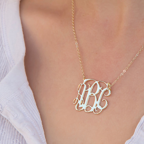 Personalized Monogram Necklace- Gold Necklace - Personalized Gift: Personalized Jewelry - Monogram Personalized Necklace- Bridesmaid Gift
