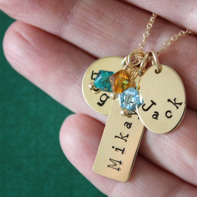 Personalized Mother Necklace Gold, Gold Personalized Necklace, Grandma Necklace, Name Charm Gold