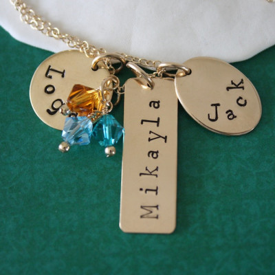 Personalized Mother Necklace Gold, Gold Personalized Necklace, Grandma Necklace, Name Charm Gold