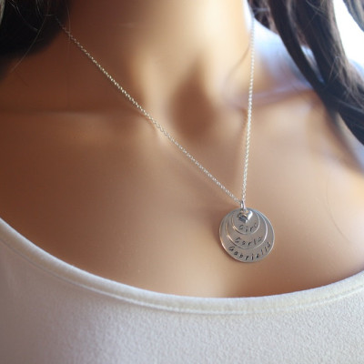 Personalized Mother Necklace, Grandma Necklace, Mommy Gift, Sterling Silver, 3 name charms