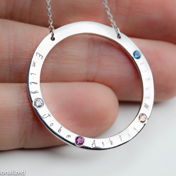 Personalized Mothers Necklace - Mothers Birthstone Necklace - Kids Name Necklace - Family Necklace - Christmas Gifts For Mom - New Grandma