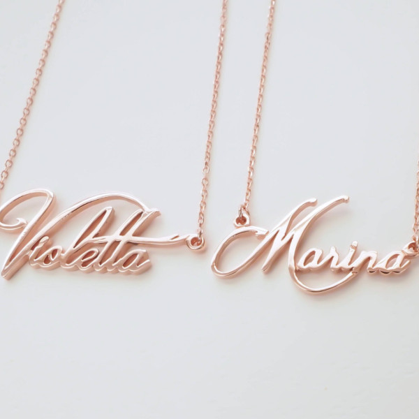 Personalized Name Necklace in Sterling Silver • Name necklace • Name Jewelry • Bridesmaid Gift • Baby Girl Jewelry • New Mom Gift • NH02F30