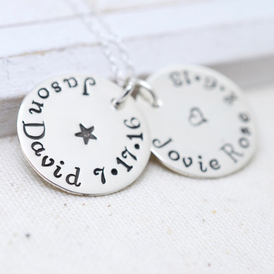 Personalized Name Necklaces for Women, Mom Necklace with Kids Names, Disc Name Necklace, Family Necklace, Dainty Name Necklace, Grandma Nana