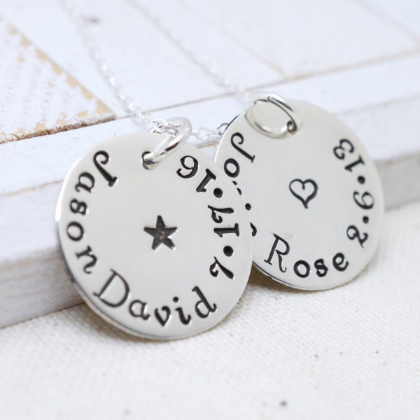 Personalized Name Necklaces for Women, Mom Necklace with Kids Names, Disc Name Necklace, Family Necklace, Dainty Name Necklace, Grandma Nana