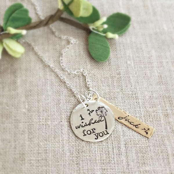 Personalized Necklace . Mothers Day . I Wished For You . Mother Necklace . Mommy Jewelry . Handmade Jewelry . Name . Personalized Gift