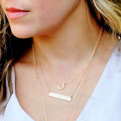 Personalized Necklace, Gold Bar Necklace, Gold Necklace, Customized Name Bar Necklace, Personalized Necklace, Gift for Her, The Silver Wren