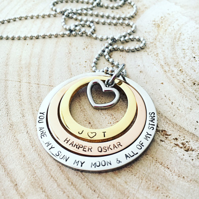 Personalized Necklace, Mothers Day Gift, Hand Stamped Necklace, Hand Stamped Jewelry, Personalized Name Necklace, Low Allergen, Gift For Mom