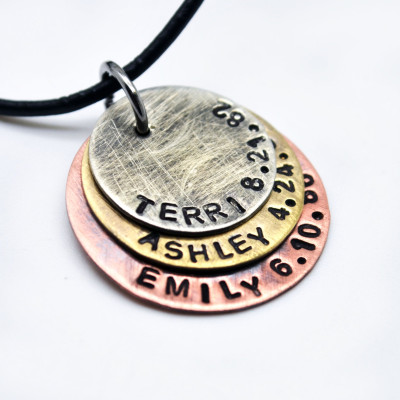 Personalized Necklace for Men, New Dad, Men Husband Son Father Dad Boyfriend Gift,Mixed Metal