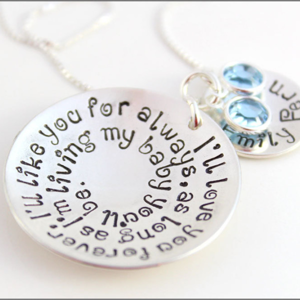 Personalized Silver Name Necklace | I'll Love You Forever, Custom Mom Necklace, Silver Name Jewelry, Gifts for New Mom