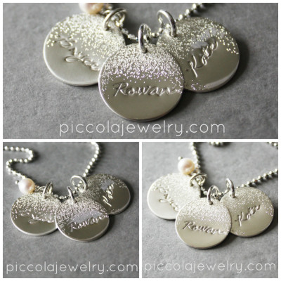 Personalized Silver Name Necklace for Moms - Unique Simple Push Present - Jewelry for Mother of 1 2 3 4 kids - Gift for Grandmother