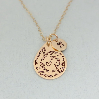 Personalized Sister Necklace - Gold Sister Necklace with Initial - Handstamped Sister Quote - Gift for Sisters or Friend - Sister Jewelry