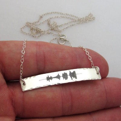 Personalized Sound Wave Necklace - New mom Gift - One Of Kind Gift Idea - SoundWave Jewelry - Voice Wave Necklace - Sterling Silver Jewelry