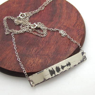 Personalized Sound Wave Necklace - New mom Gift - One Of Kind Gift Idea - SoundWave Jewelry - Voice Wave Necklace - Sterling Silver Jewelry