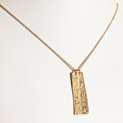 Personalized Vertical Gold Bar Necklace with 1 2 3 4 5 Names - Unique Push Present - Mother's Day Gift Ideas - Gold Name Necklace for Mom