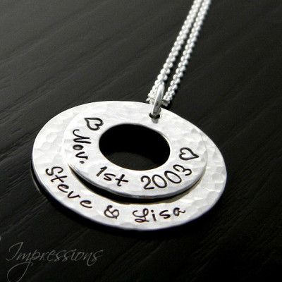 Personalized Washer Necklace / Hand Stamped Jewelry