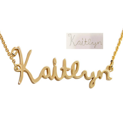 Personalized Your Childs Art Signature Necklace: Kid Name Necklace, Child artwork Necklace, Kid Art Child Name Necklace Handwriting Jewelry