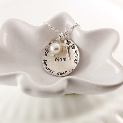 Personalized memorial jewelry - Isaiah 40:31 - Hand stamped sterling silver necklace